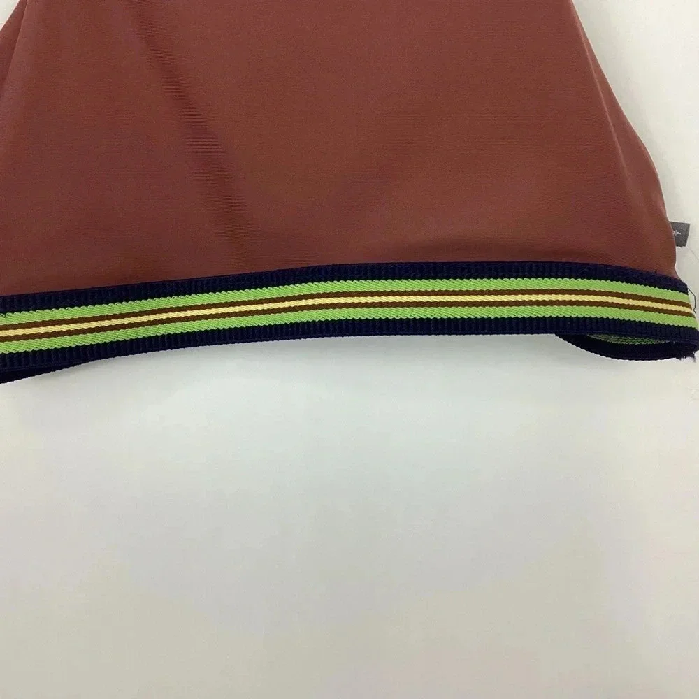 Aerie Racerback High Neck Swim Crop Top Brown